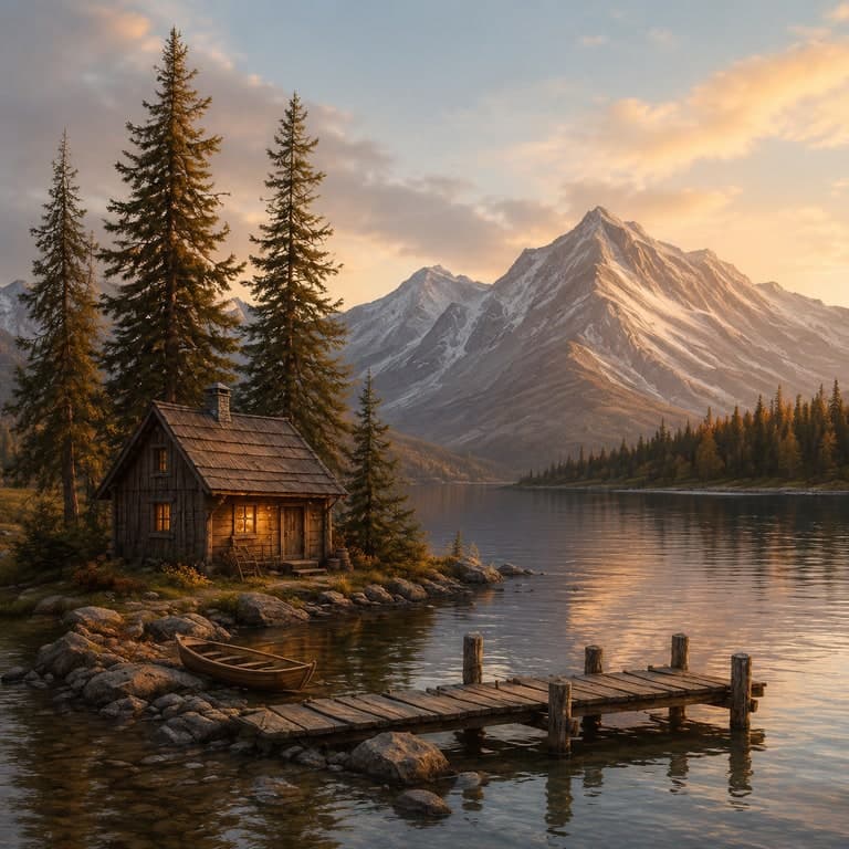 Sketch to Finished Cabin Image Example generated result