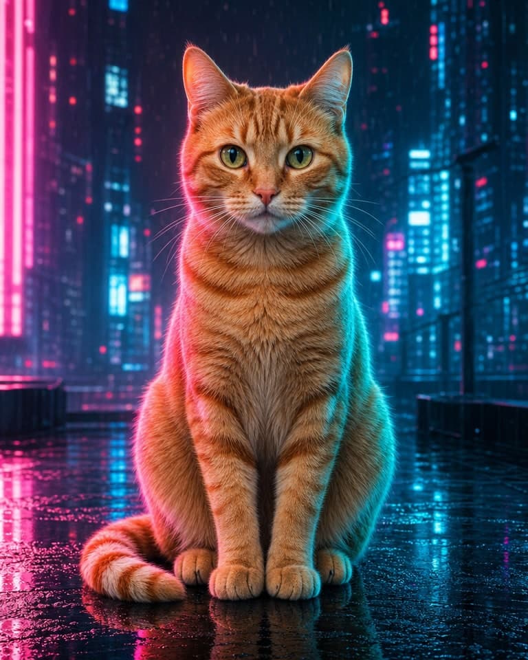 Cyberpunk AI image style example